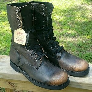 Diesel D Komtop Brown Leather Boots 10.5